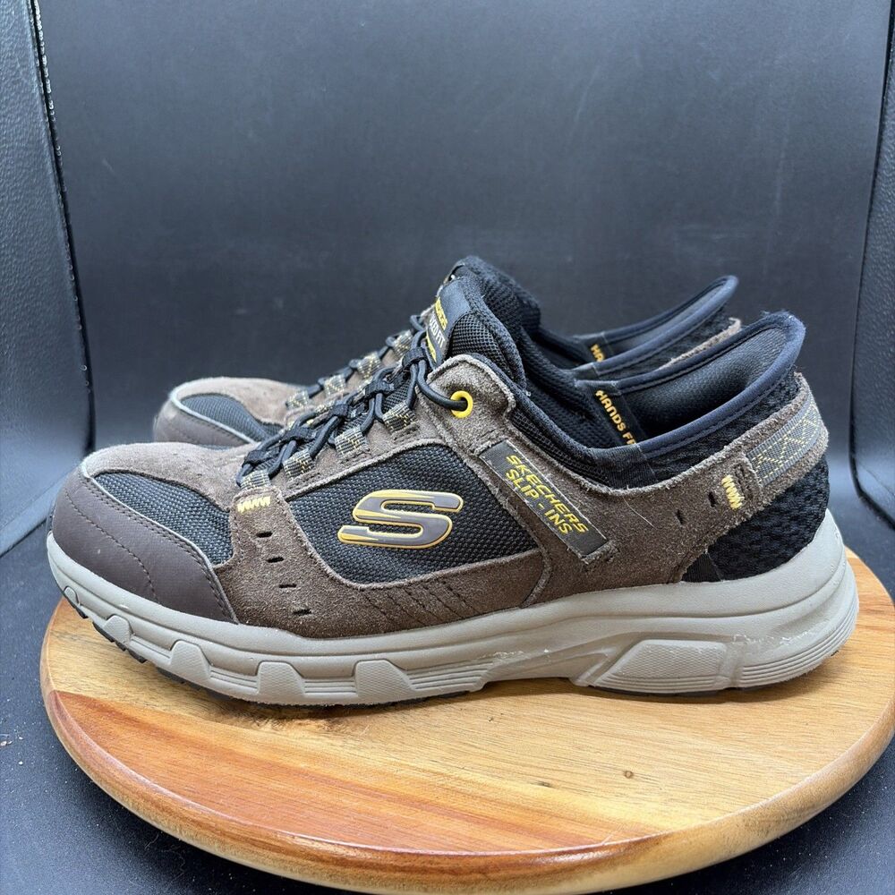 Skechers Hands Free Slip-Ins Men Size 8.5 Shoes Oak Canyon Trail Sneakers Brown